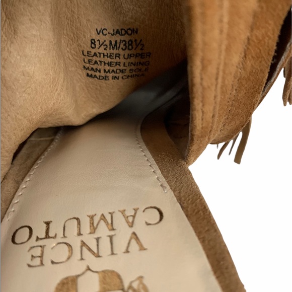 Vince Camuto Jadon Open Toe Fringe Block Heel 8.5 - Picture 7 of 8